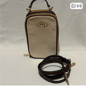 Coach Tan and Cream Crossbody Bag-Excellent condition